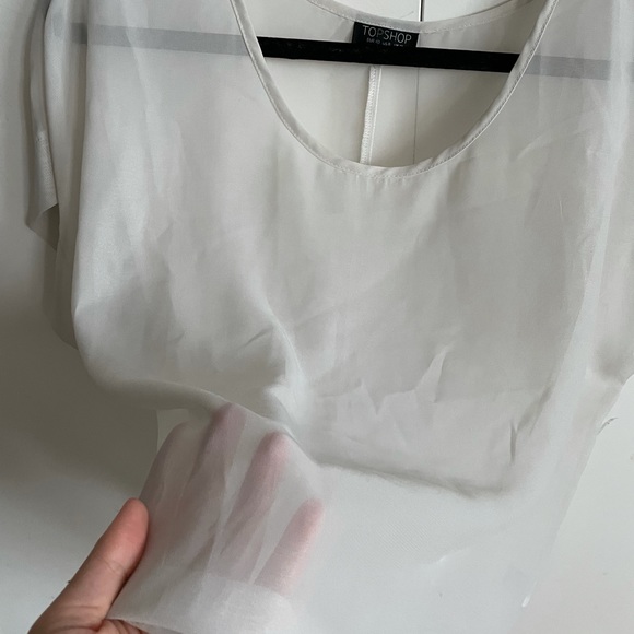 Topshop off white sheer transparent blouse! ✨ - Picture 2 of 4